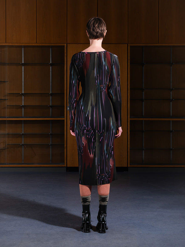Henrik Vibskov - Knight plisse dress in dark tetris drips - 4