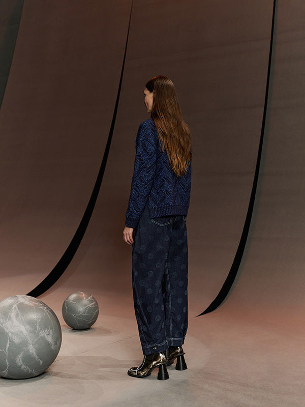 Post Denim Pants in Needle Punch Dots from Henrik Vibskov