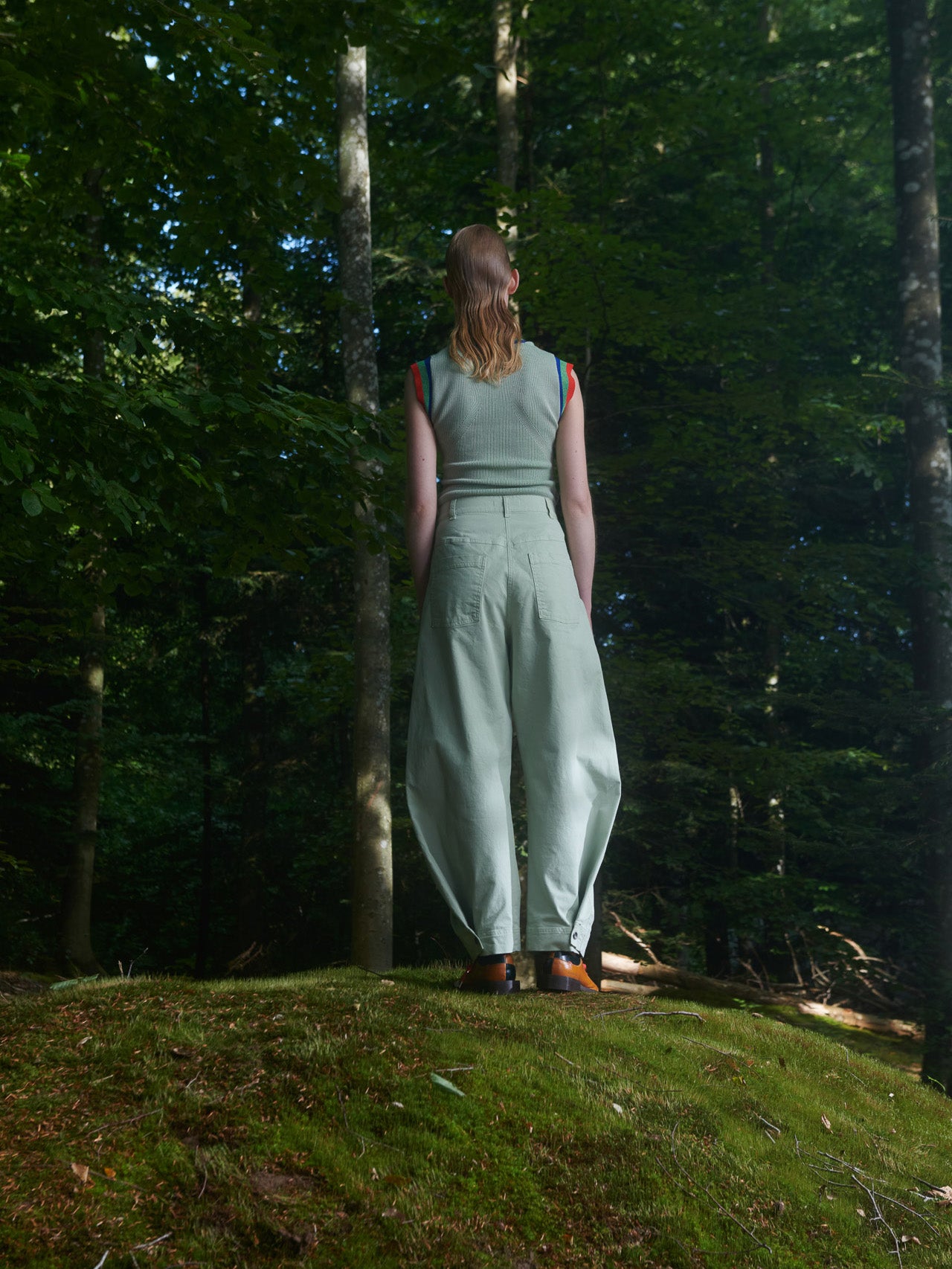 Post Denim Pants in Pale Green from Henrik Vibskov