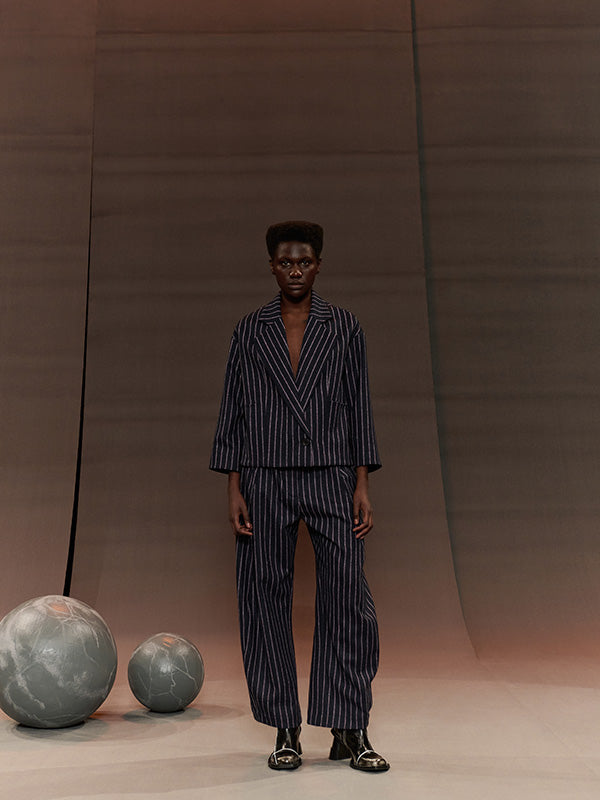 Shady Suiting Pants in Pinstripe from Henrik Vibskov