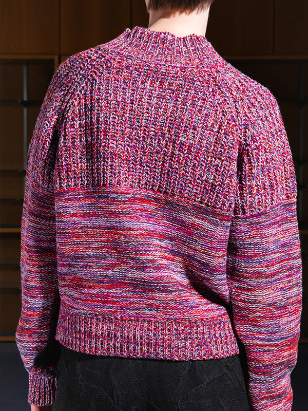 Henrik Vibskov - Six End knit jumper in magenta, navy, orange - 3