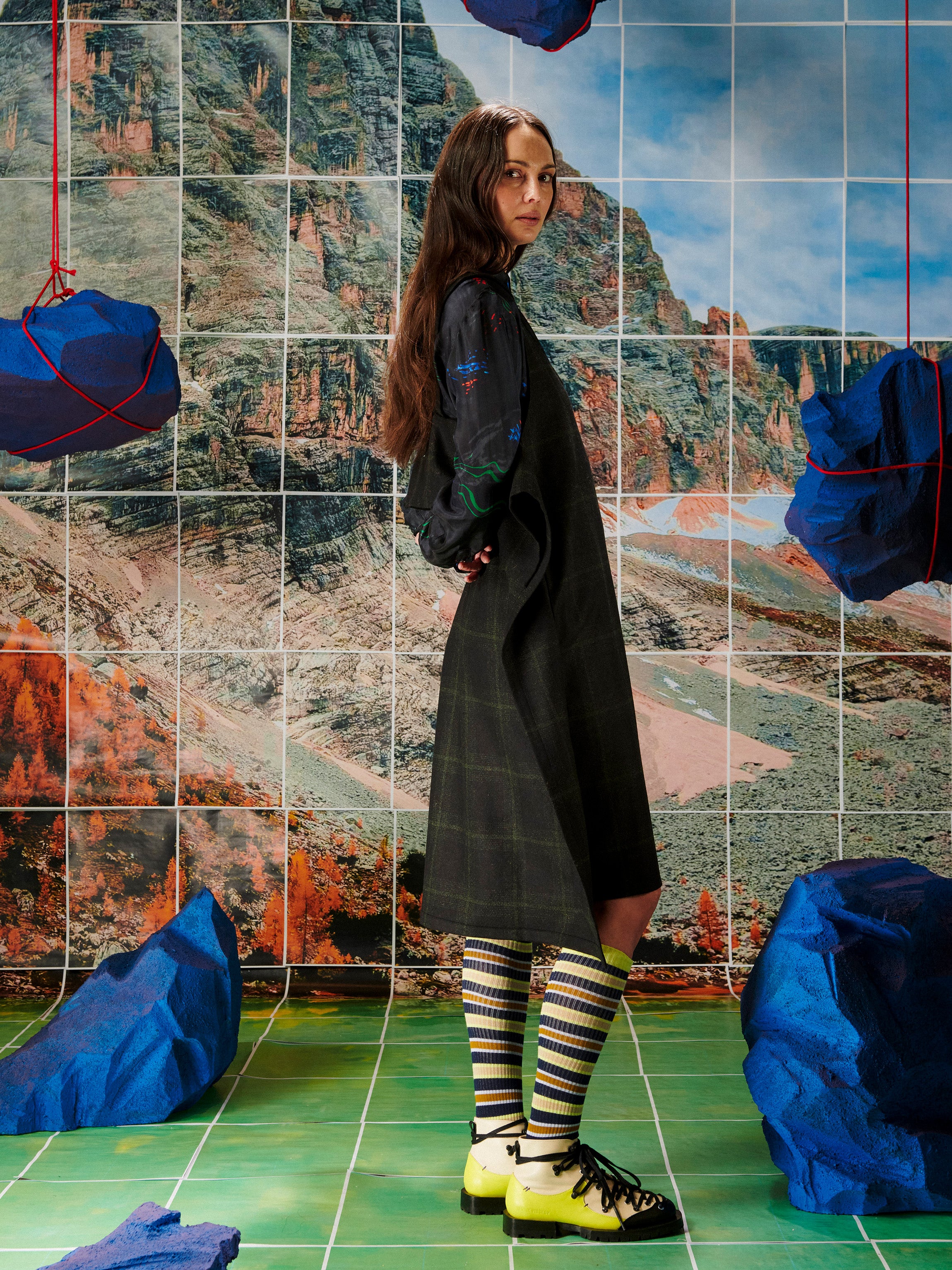Square Apron - Dark Checks-[-Henrik Vibskov-4