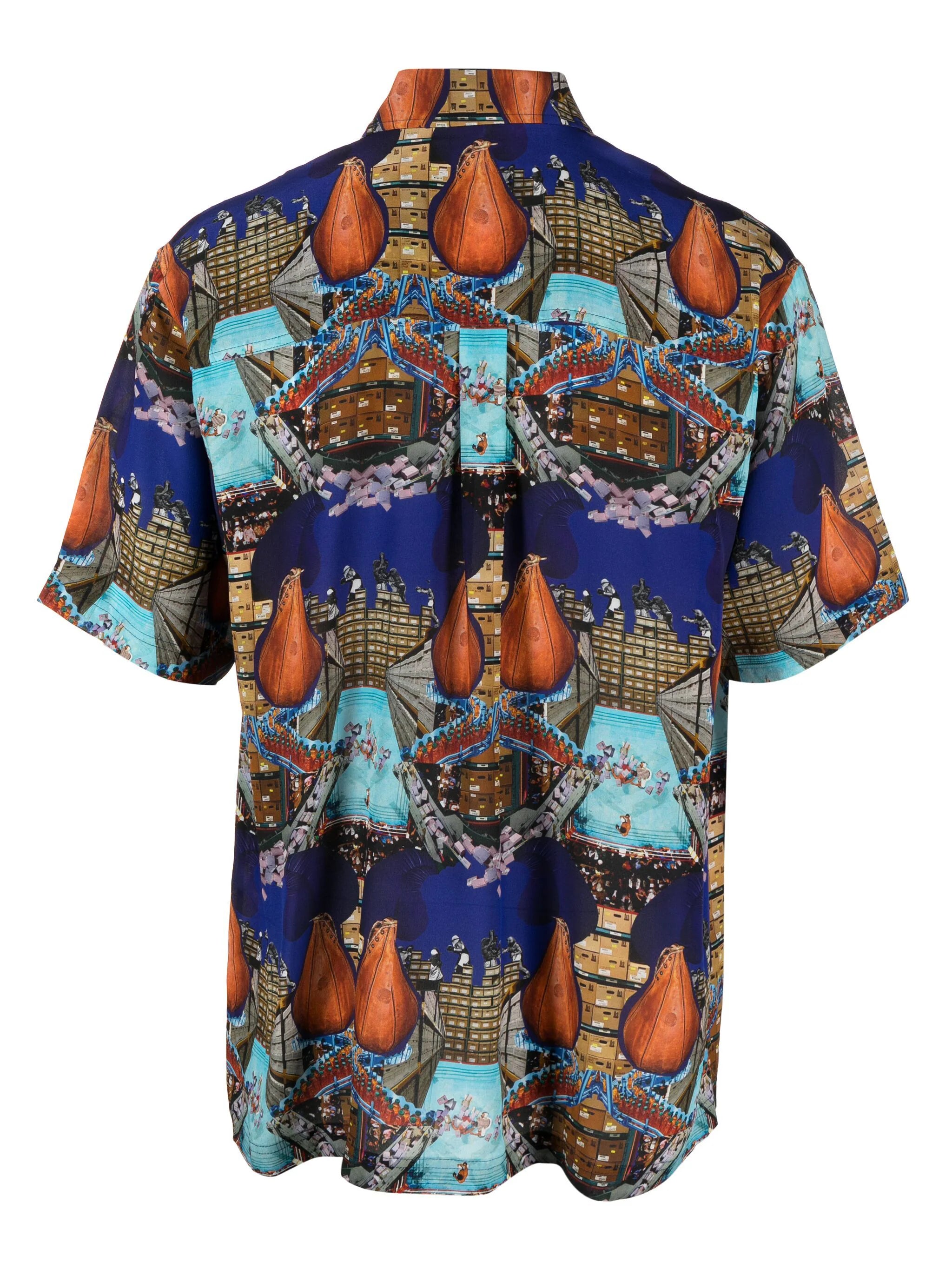 Henrik Vibskov shirt - Transfered Shirt boxing navy collage