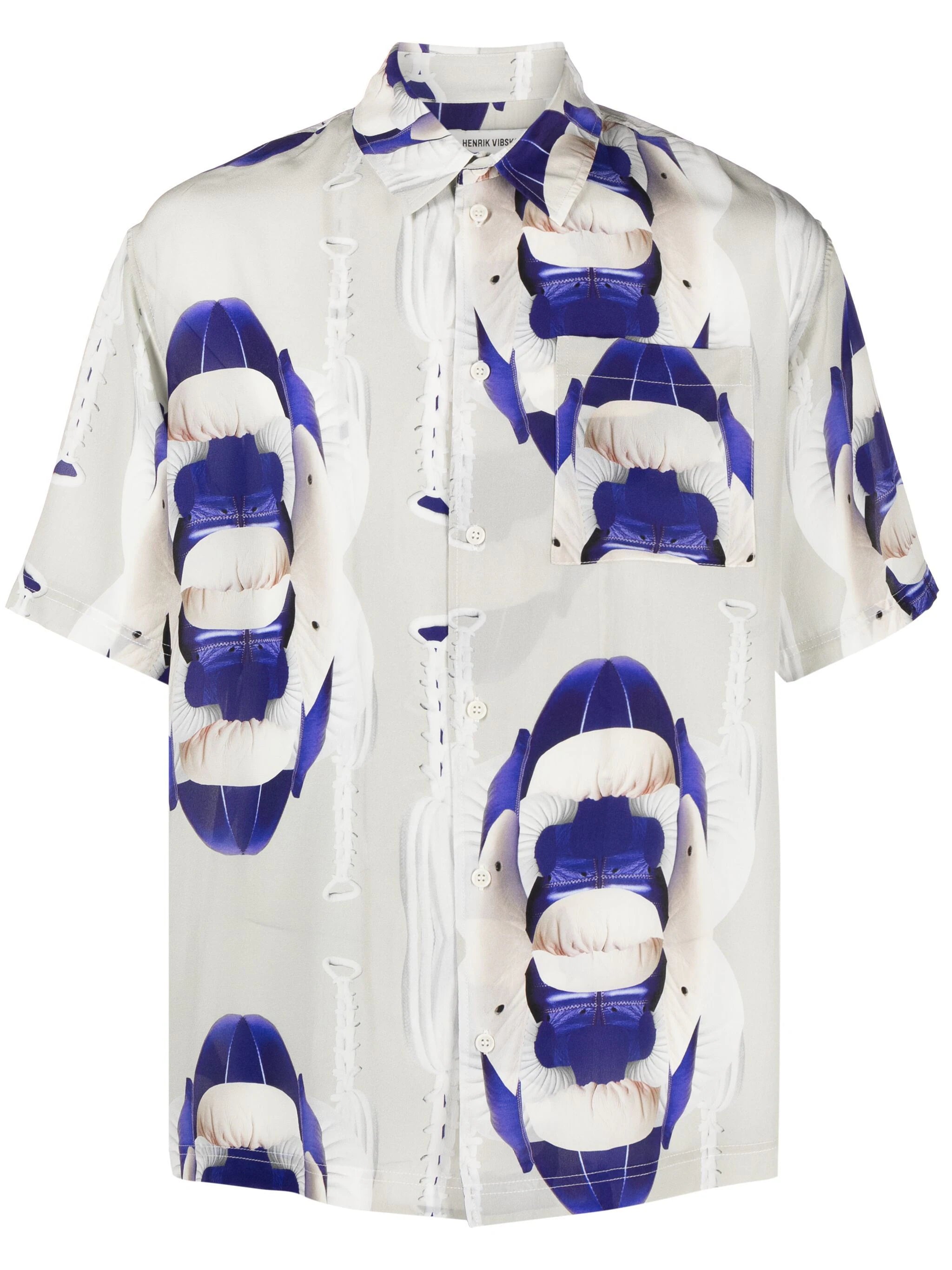 Henrik Vibskov shirt - Transfered Shirt match beige gloves