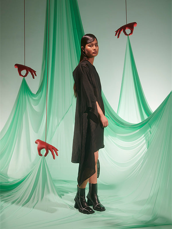 Uncut Silk Dress in Black from Henrik Vibskov