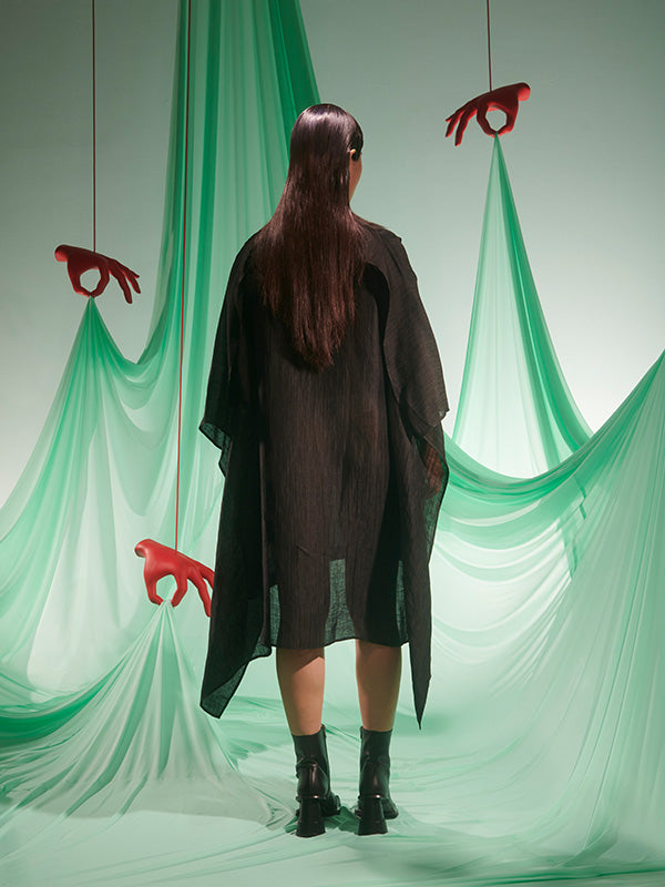 Uncut Silk Dress in Black from Henrik Vibskov