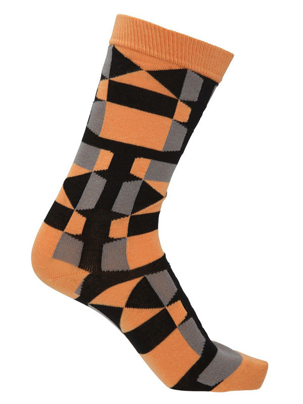 Henrik Vibskov - Unfolded socks homme in orange and grey - 1