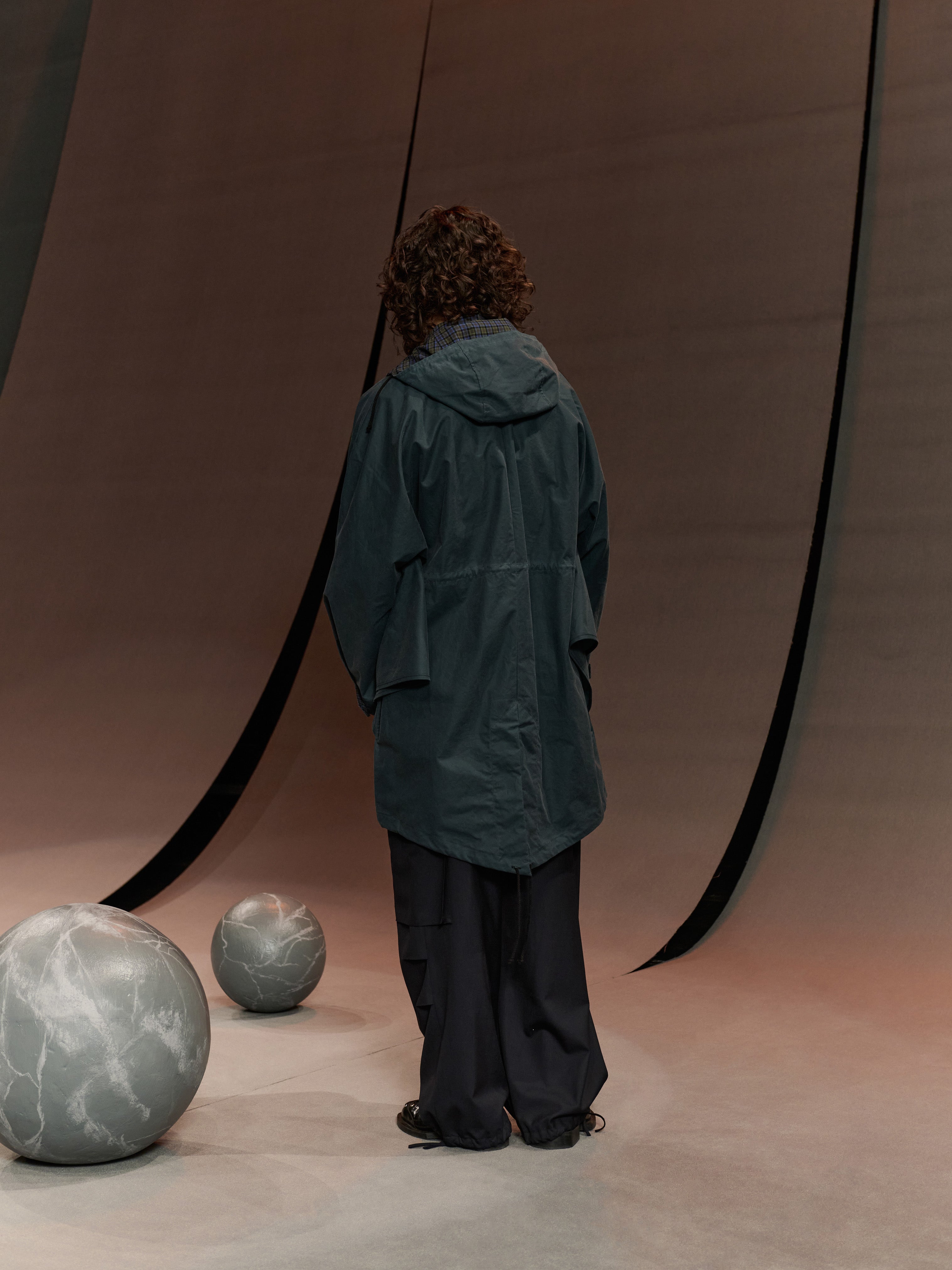 Wing Parka in Dark Petrol Wax from Henrik Vibskov