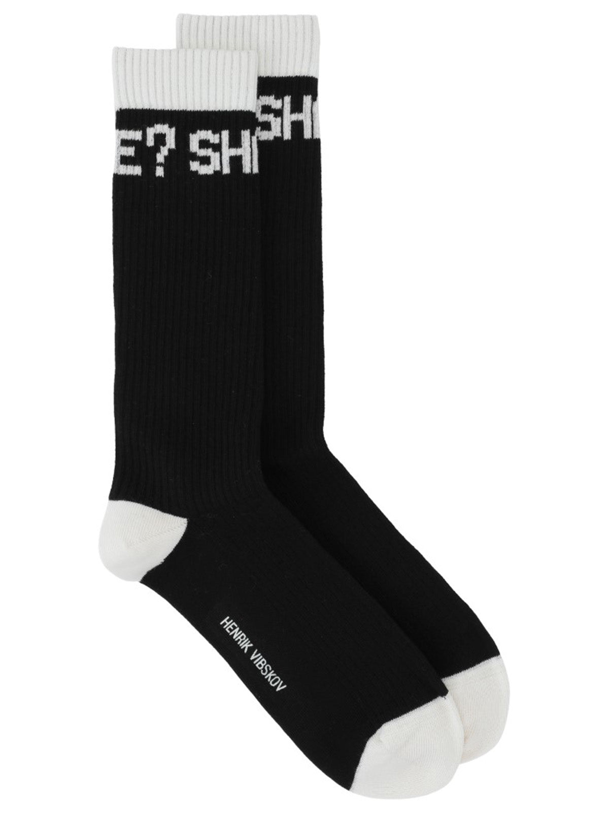 Cypher Sport Socks Homme - Black White Shall We-[-Henrik Vibskov-1