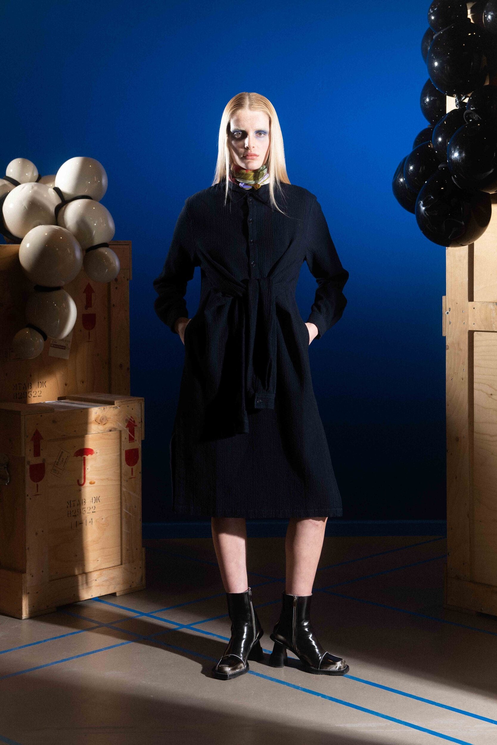 Mars Shirt Dress in Indigo Stripes