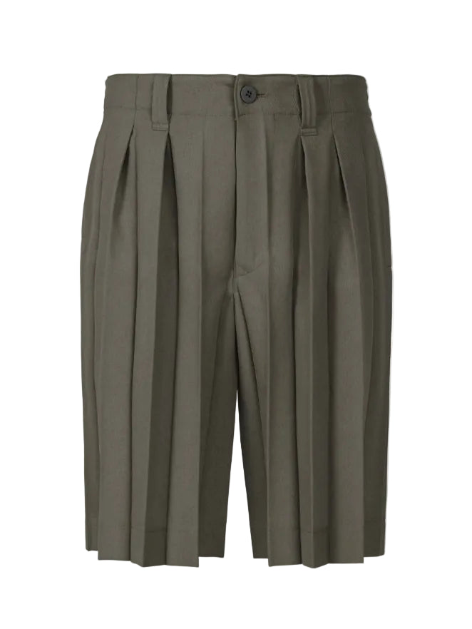 Dark brown shorts with wide pants on white background