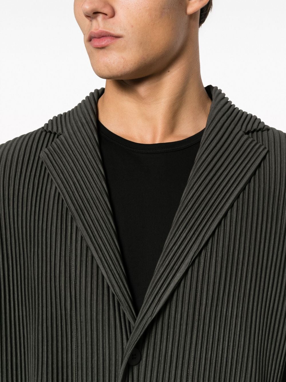 Issey Miake Homme Plissé │ Tailored Pleated Blazer in Ebony Khaki