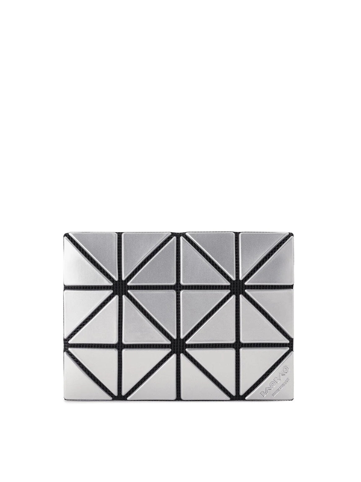 Bao Bao Issey Miyake August AW26 Card Case in Silver with geometric panel design and slim bi-fold silhouette
