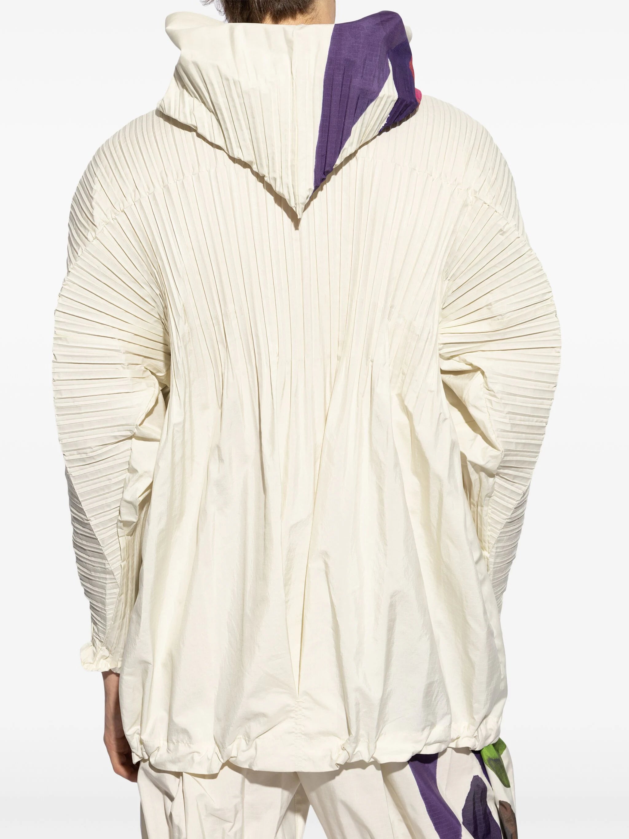 Issey Miyake Homme Plisse - Cascade Picturesque Blouson Jacket in Ivory