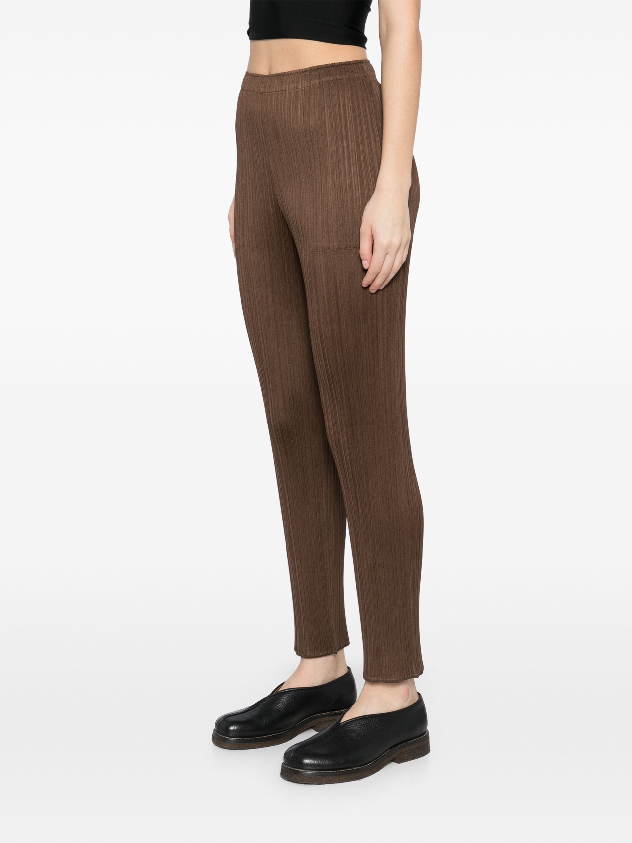 AW24 Basic Pants in Brown from Issey Miyake Pleats Please