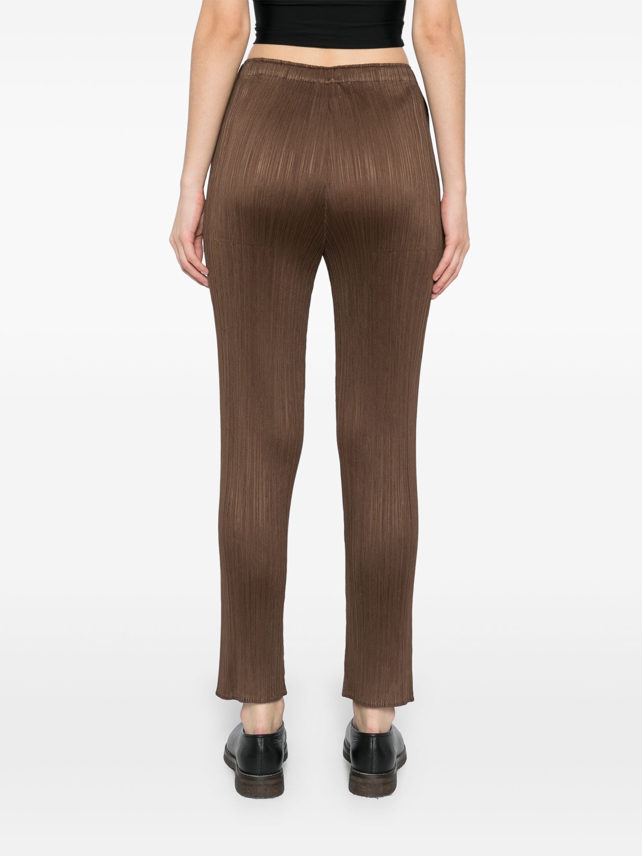 AW24 Basic Pants in Brown from Issey Miyake Pleats Please