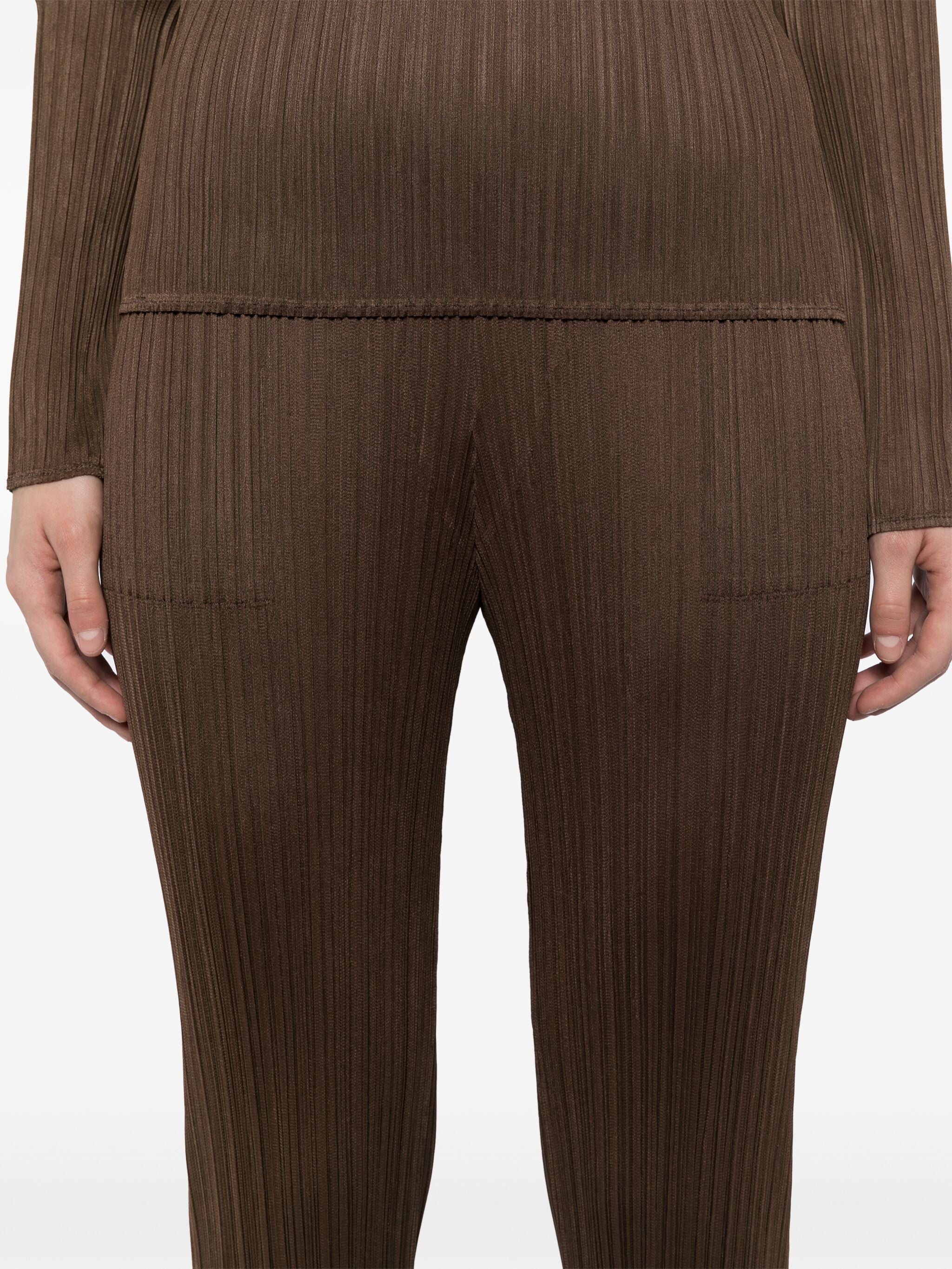 AW24 Basic Pants in Brown from Issey Miyake Pleats Please