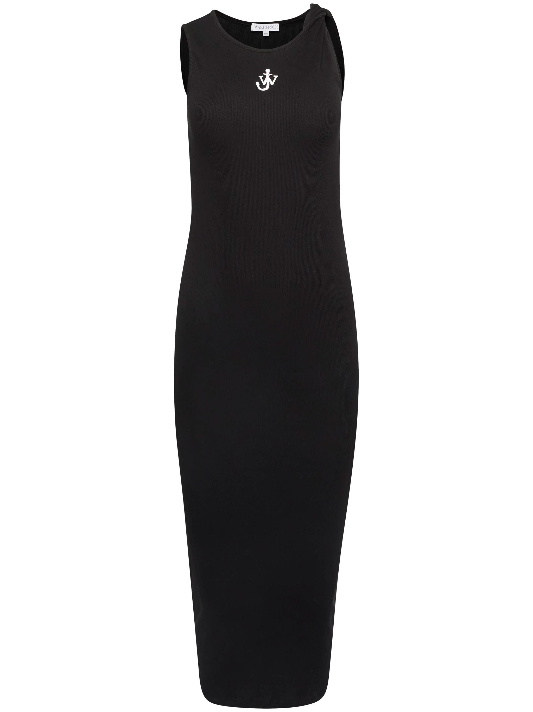 Anchor Embroidery Twisted Strap Dress in Black from JW Anderson