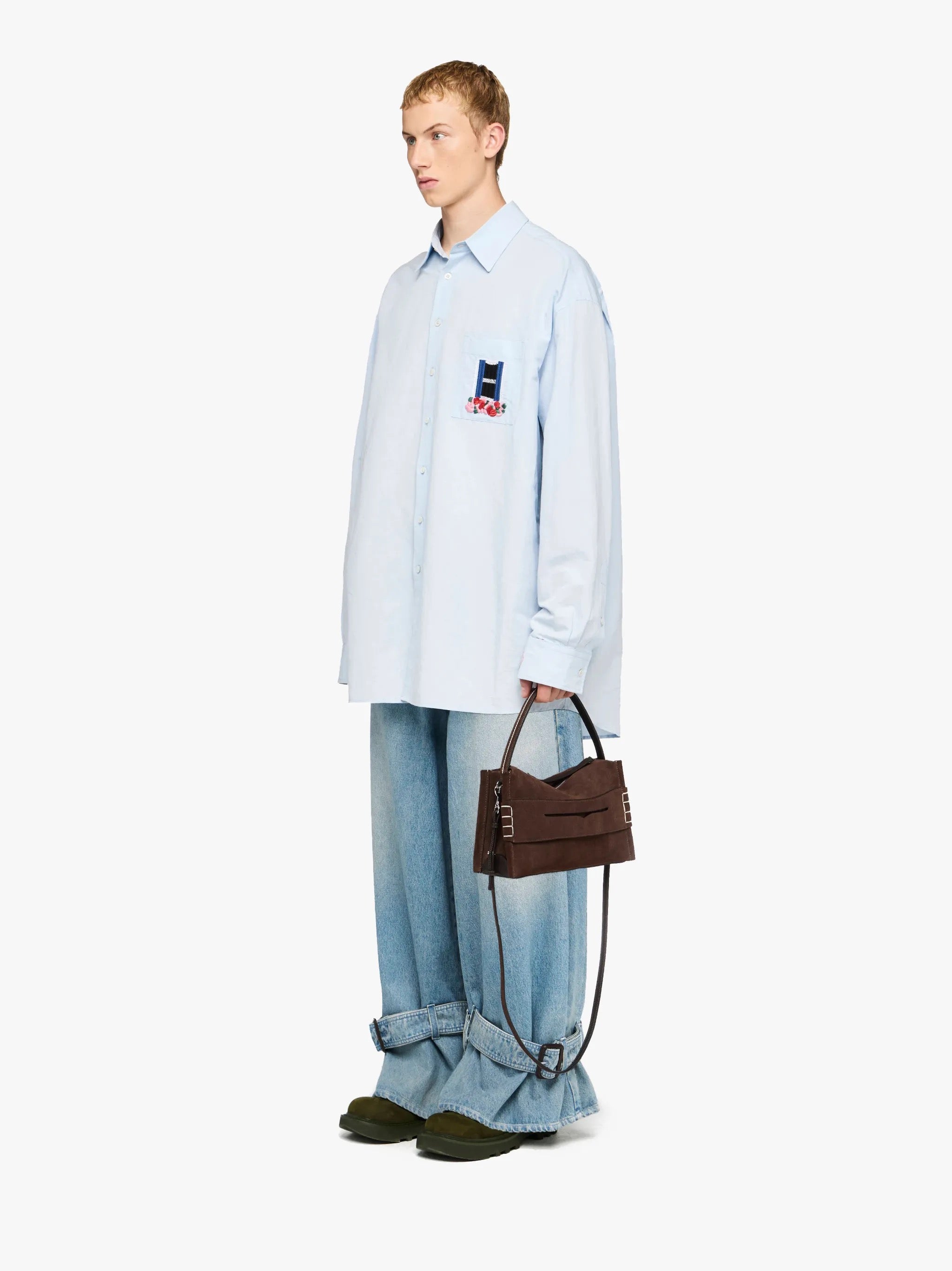 Buckled Cuff Jeans in Light Blue from J.W. Anderson