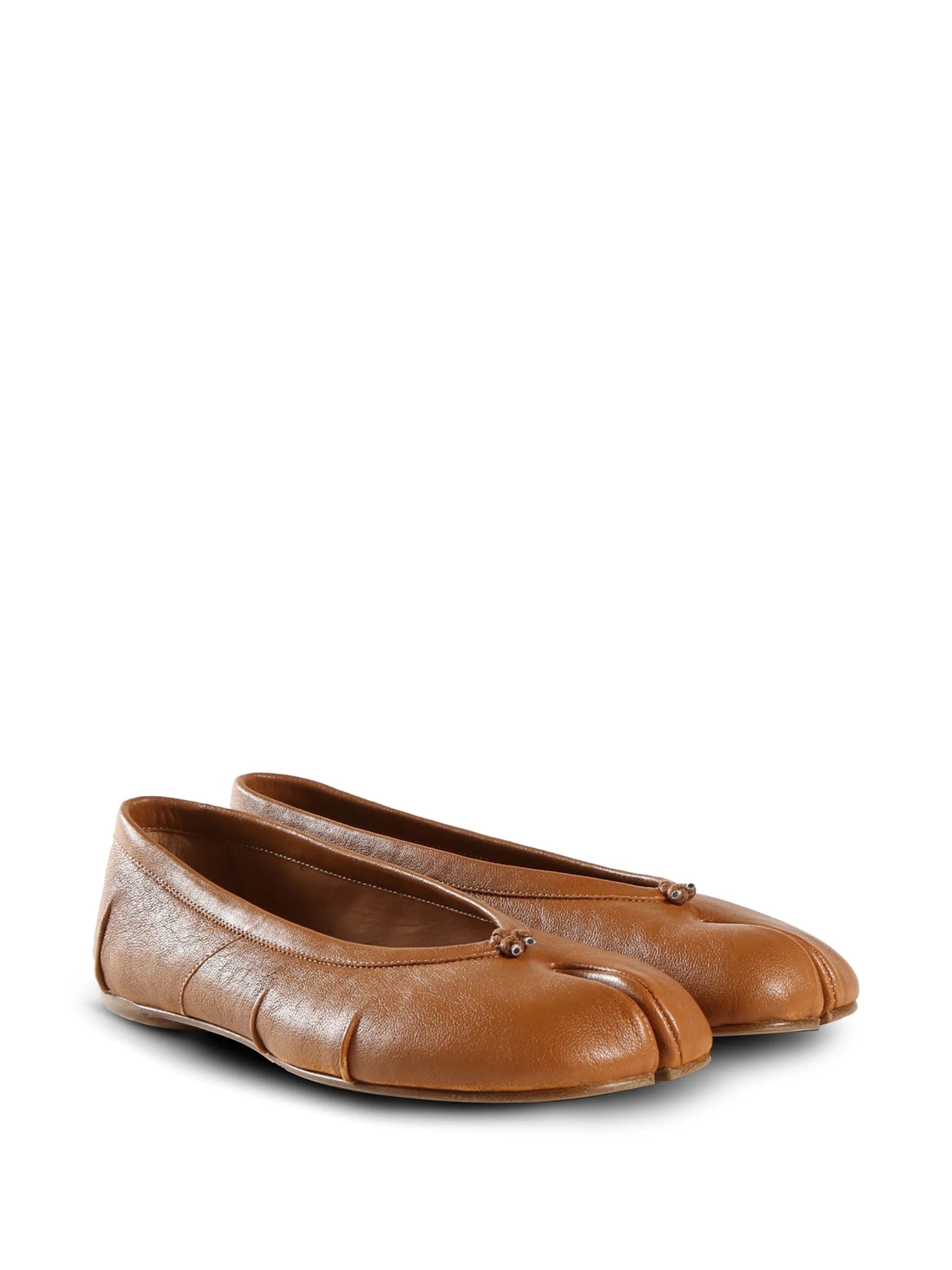 Pleated Ballerina Tabi in Light Brown from Maison Margiela