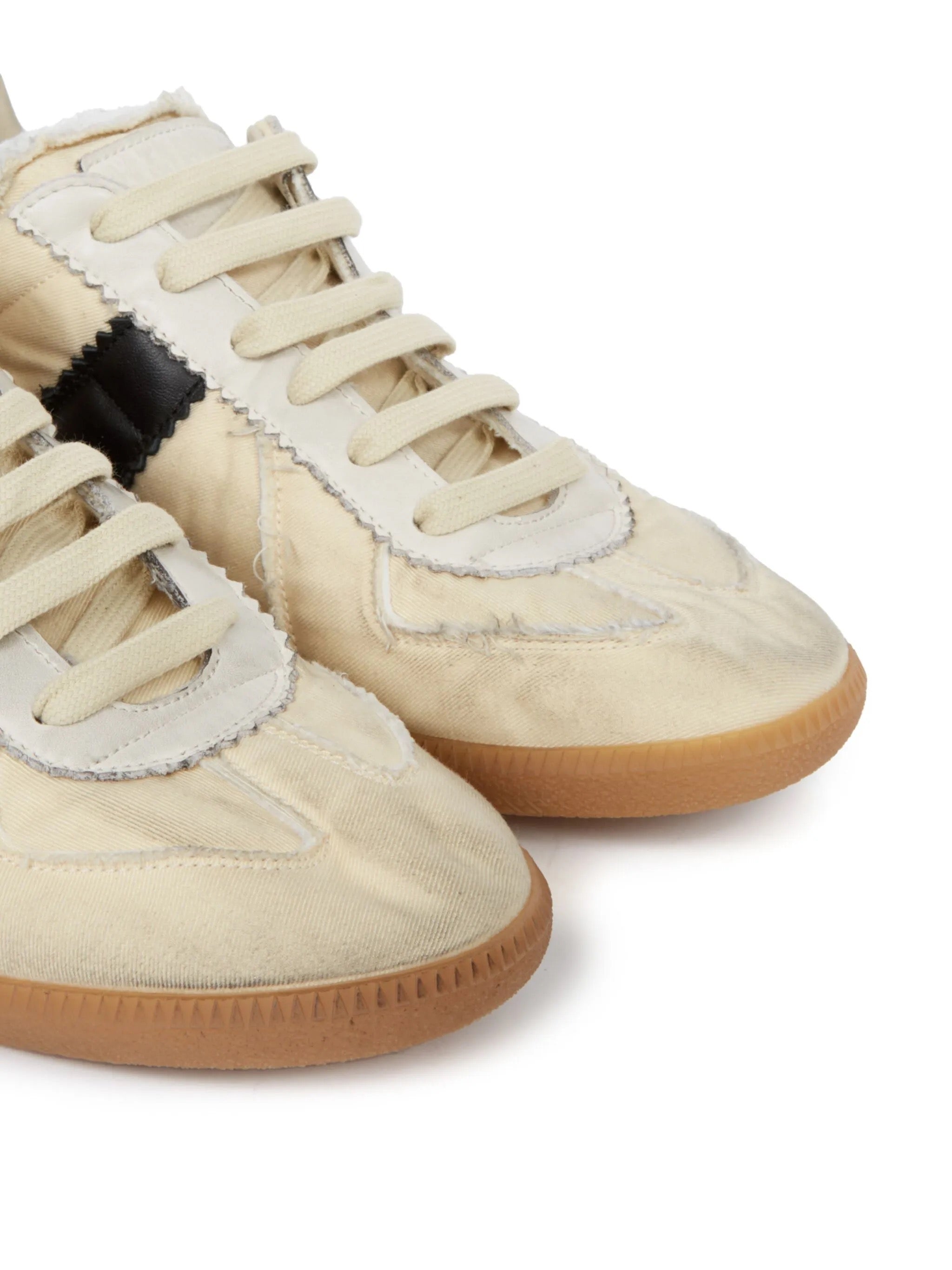 Replica Low Top Sneakers in Black Vintage/Yellow Vintage from Maison Margiela