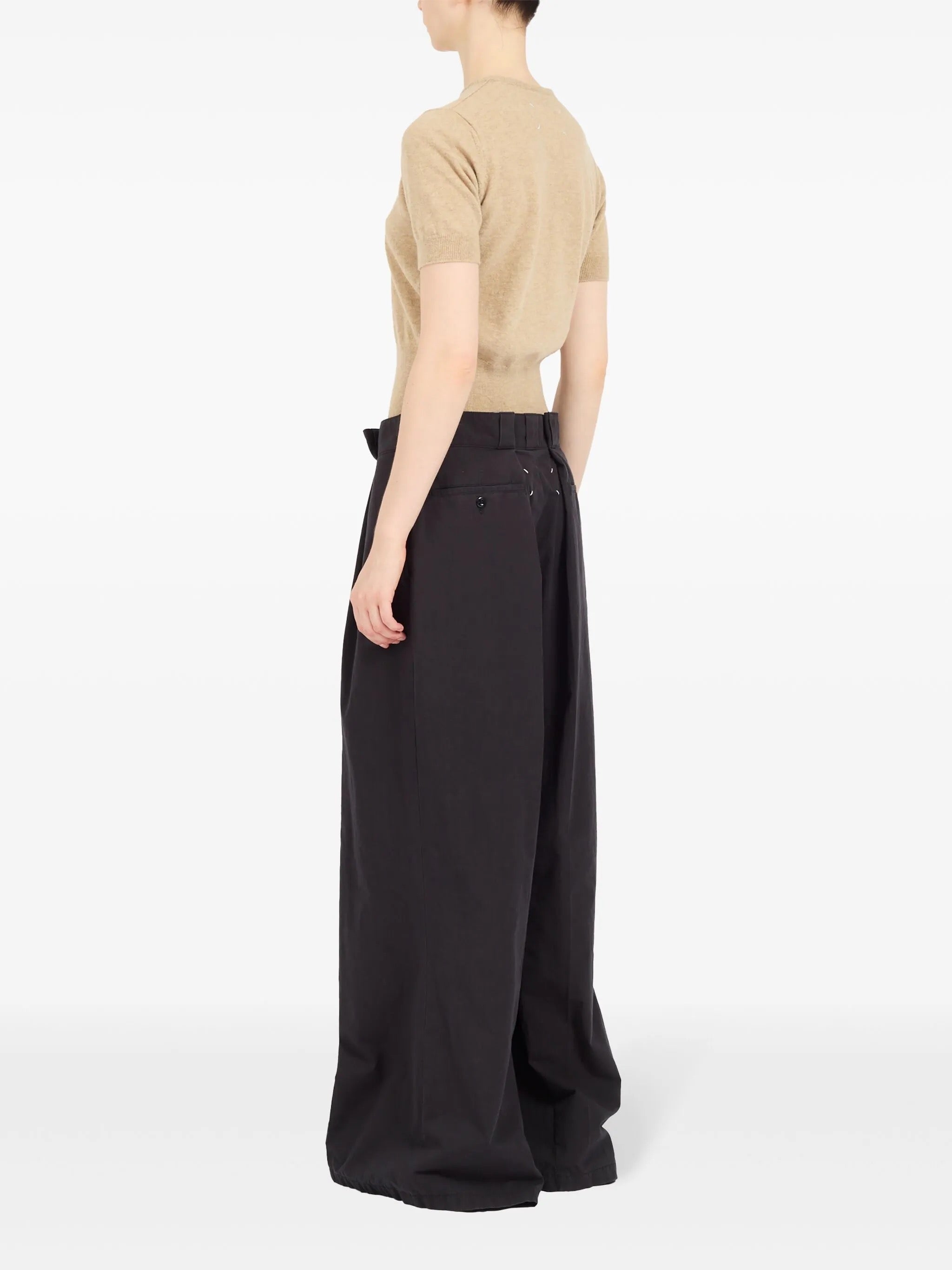 AVP Straight Leg Pants in Black from Maison Margiela