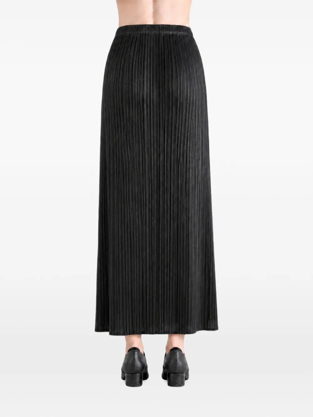 Pleats Please Issey Miyake May SS26 Basic Skirt in Black worn back view