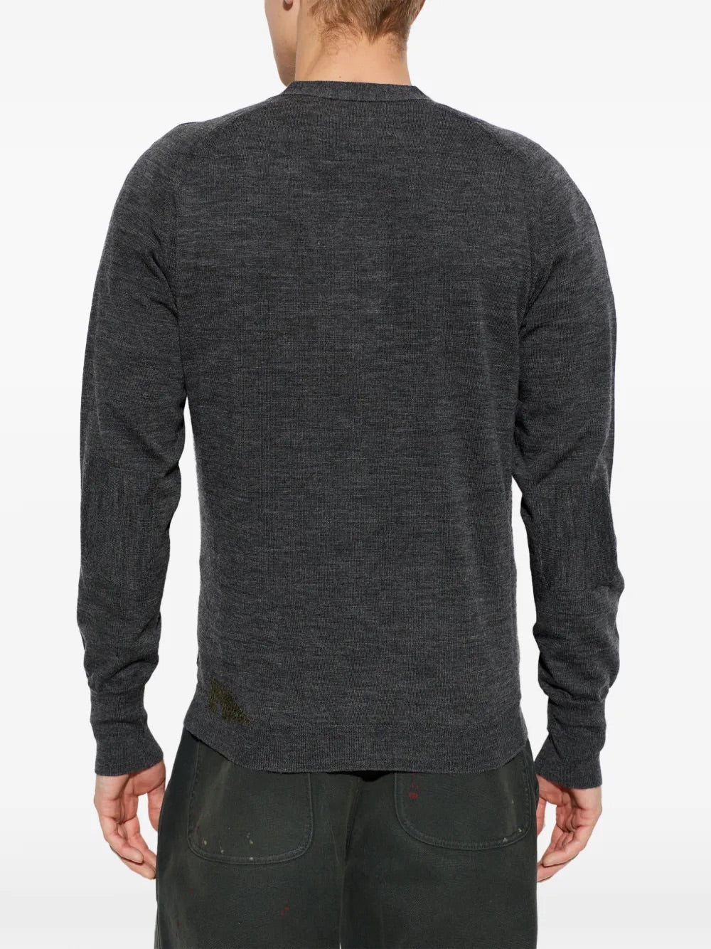 Back view of the Maison Margiela Mended Cardigan in Grey