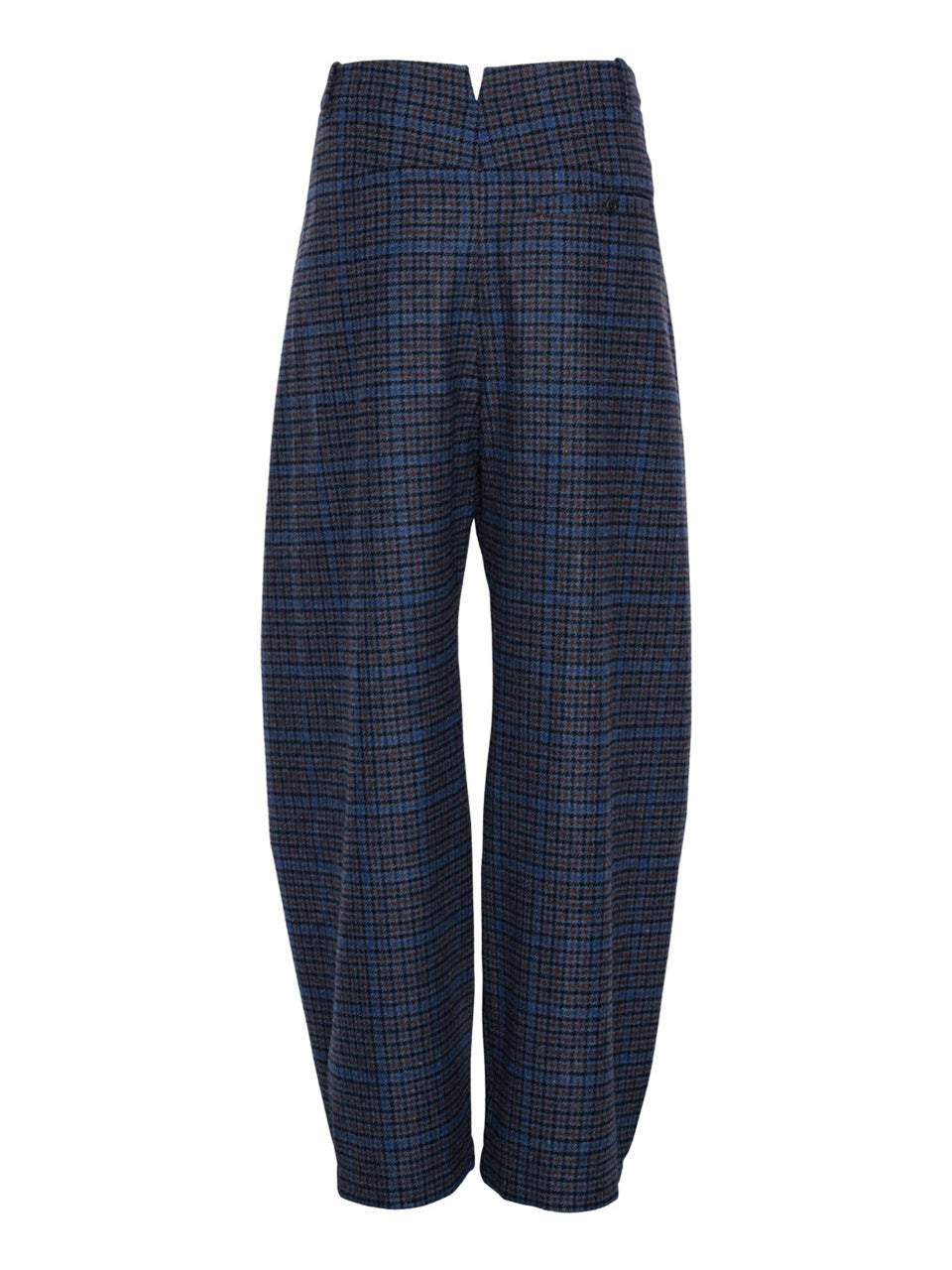 Henrik Vibskov One Pants in Blue Wool Checks product back view