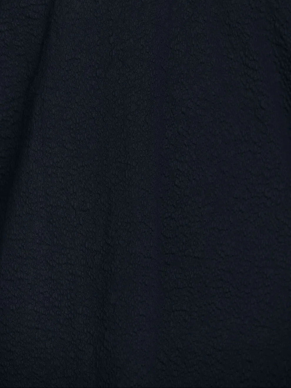 Black Crane Paper Skirt in Midnight - detail view showing ripple textured Japanese cotton fabric