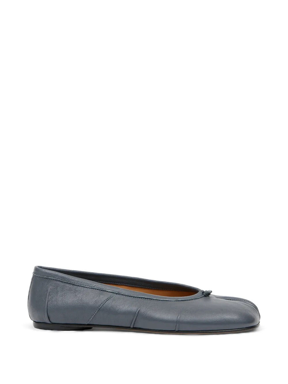 Maison Margiela Pleated Ballerina Tabi in Grey, side view.
