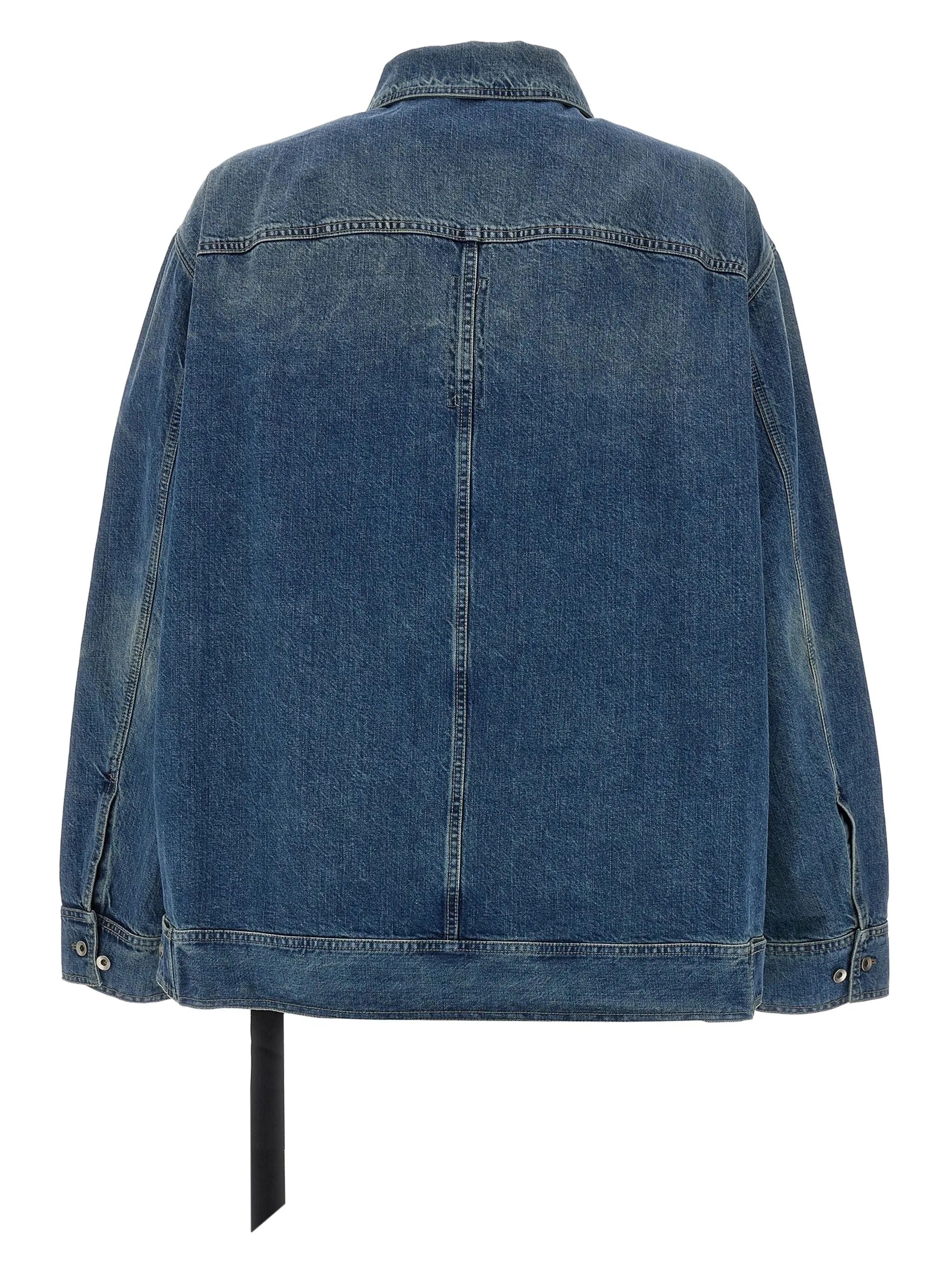 Jumbo Worker Denim Jacket in Washed Indigo from Rick Owens DRKSHDW