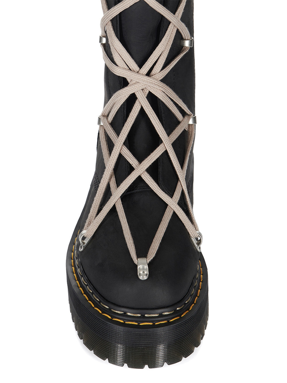 The Pentalace 1B60 – Black Leather Quad Boot-[-Rick Owens DRKSHDW-5