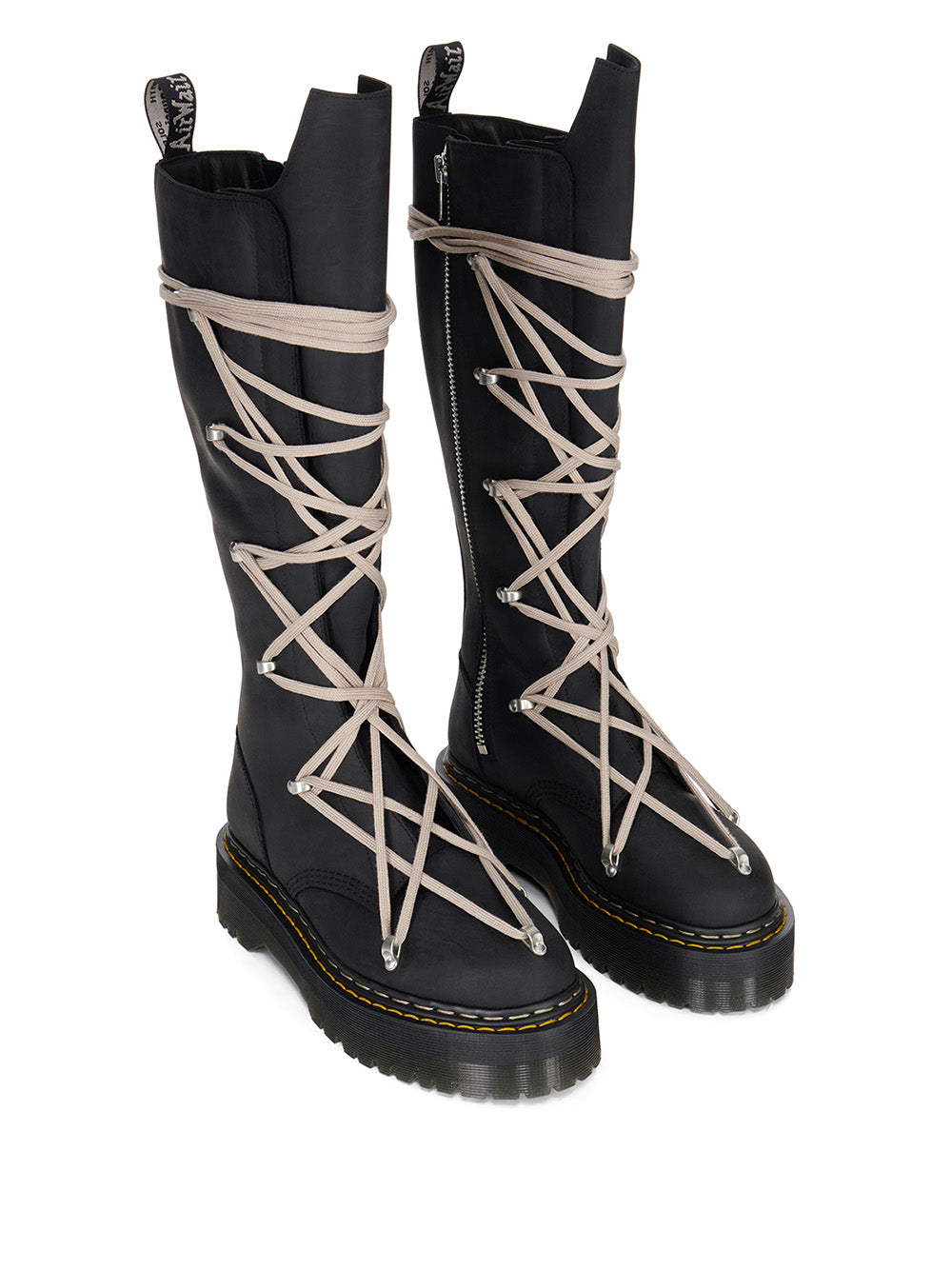 The Pentalace 1B60 – Black Leather Quad Boot-[-Rick Owens DRKSHDW-6