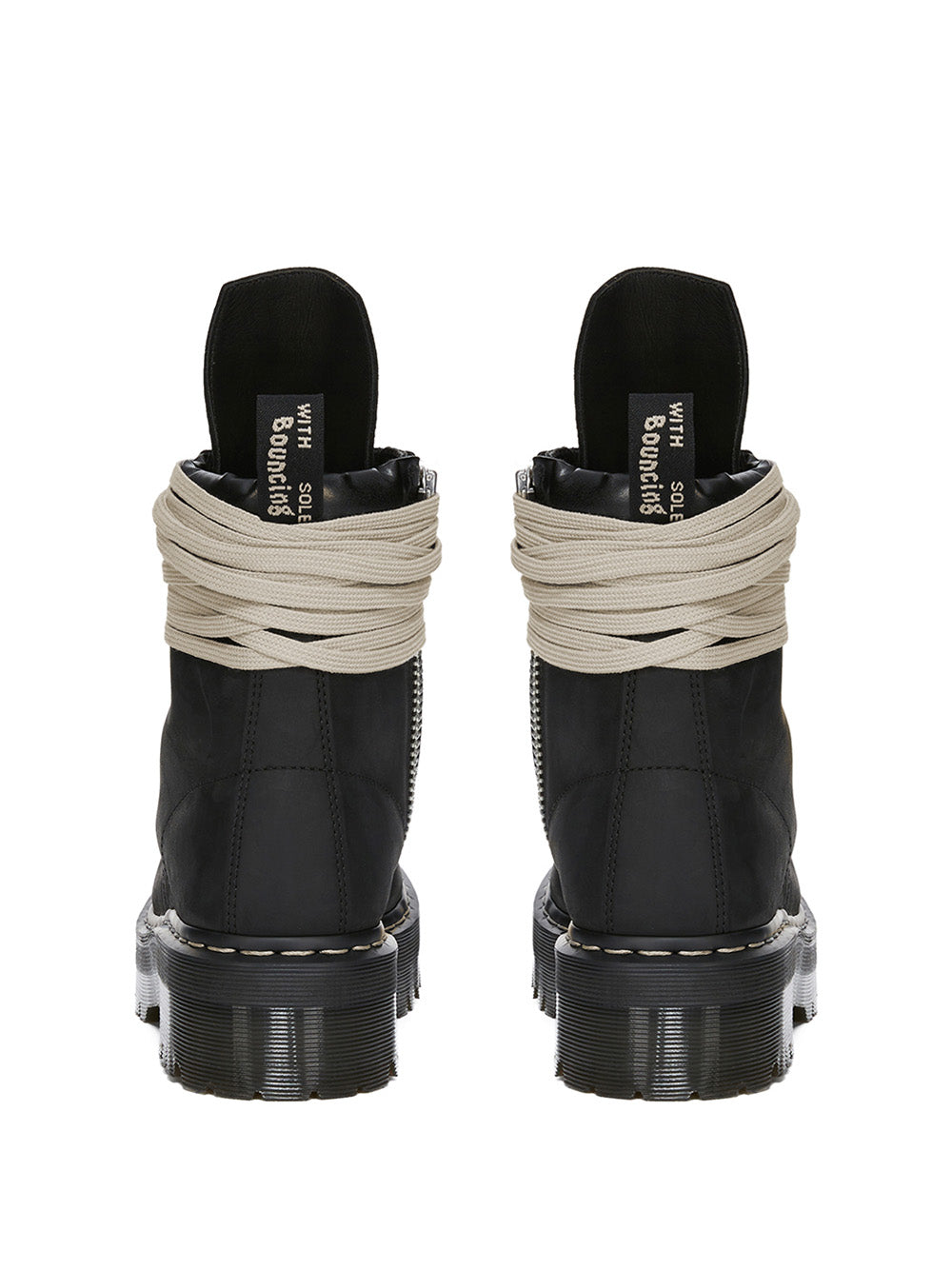 The Steel Toe – Black Leather Quad Boot-[-Rick Owens DRKSHDW-4