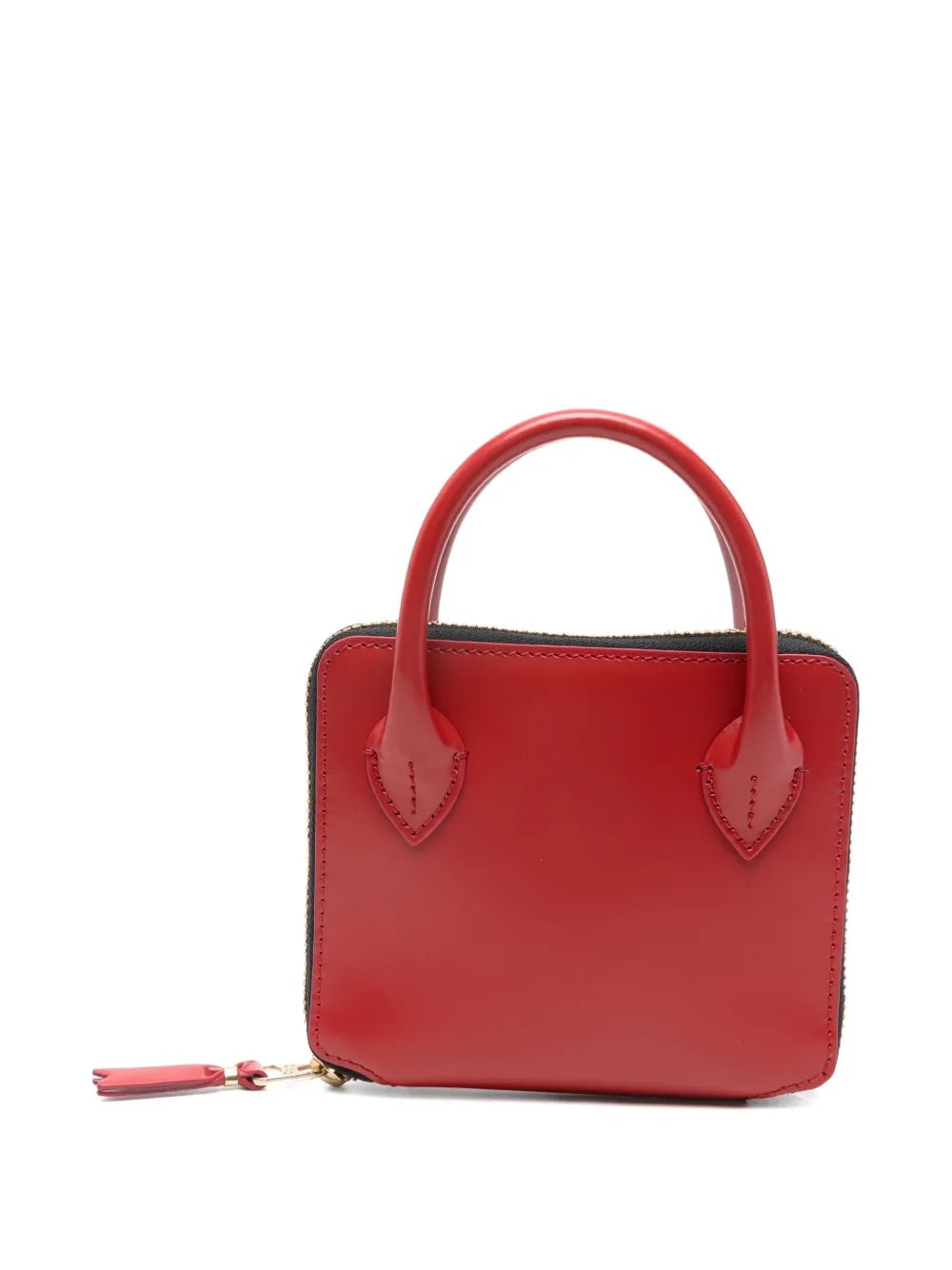 Comme des Garçons Wallet SA2100HA Red - full view showing structure and handle design