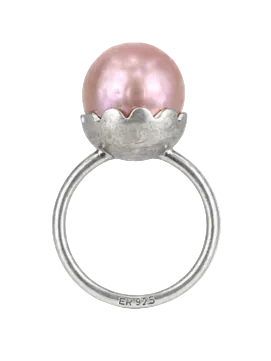 Edith Hegedüs Pink Pearl Grande Ring in 925 sterling silver with pink freshwater pearl