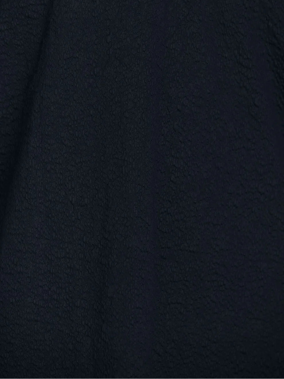 Black Crane Spoon Jacket in Midnight - detail view showing ripple textured Japanese cotton fabric