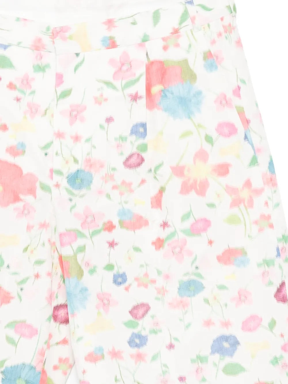 Walter Van Beirendonck Flower Ikat Linen shorts detail in ecru