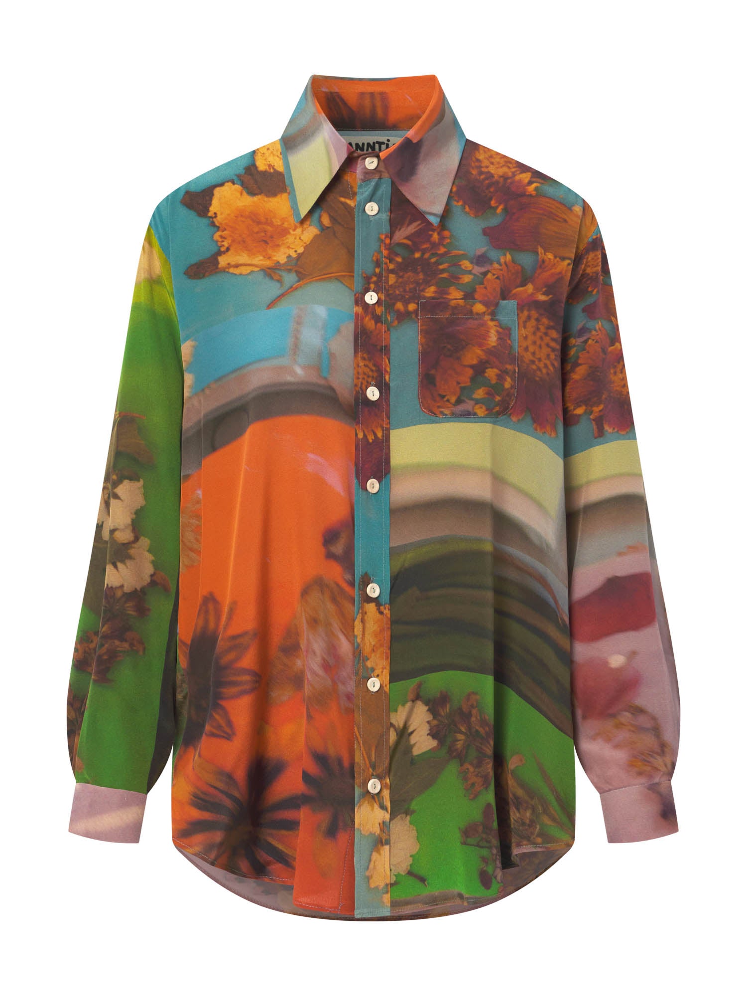 anntian - unisex silk shirt in print G - 1
