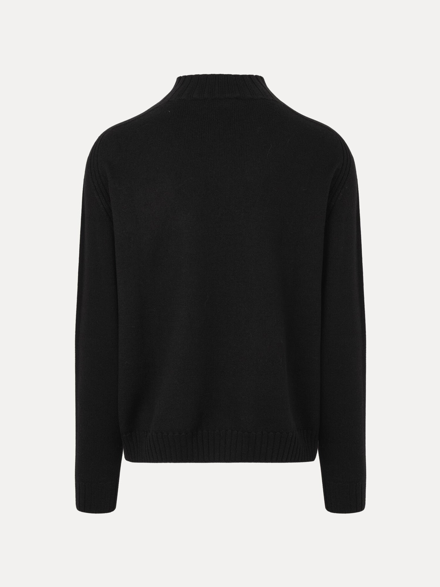 Back view of Vivienne Westwood Fisherman Jumper in black with ribbed collar, cuffs and hem