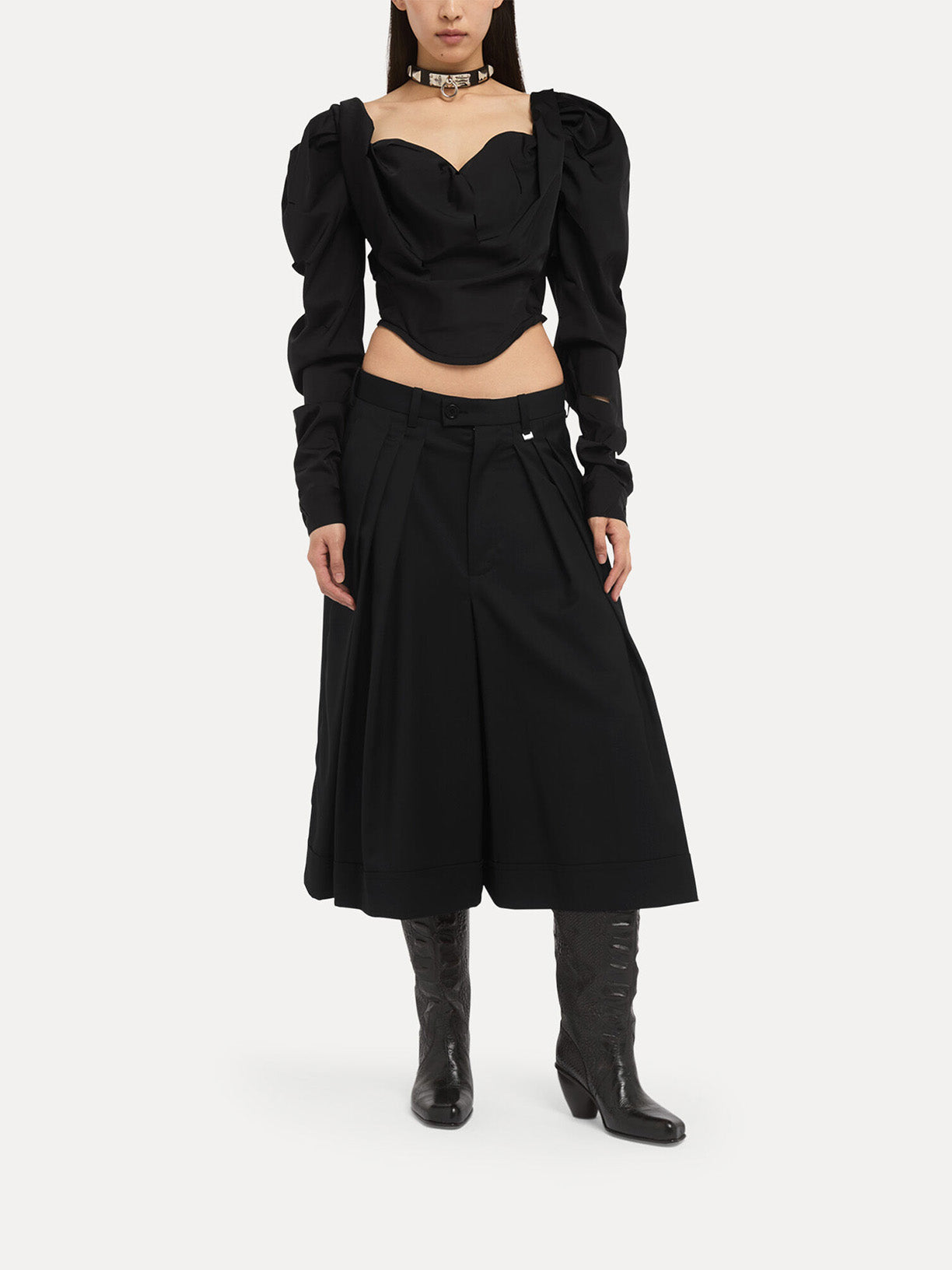 Pleated Culottes - Black-[-Vivienne Westwood-3