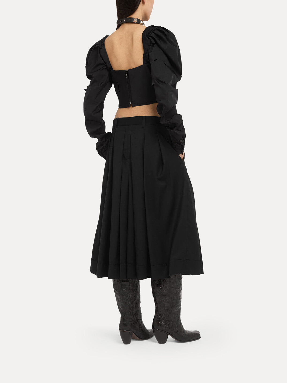 Pleated Culottes - Black-[-Vivienne Westwood-4