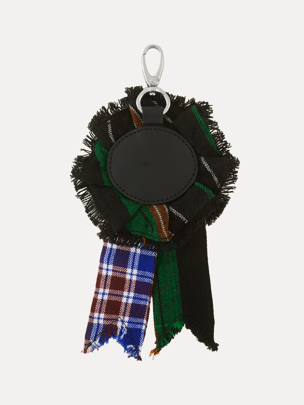 Back view of the Vivienne Westwood Rosette Charm in Multicolour on a grey background