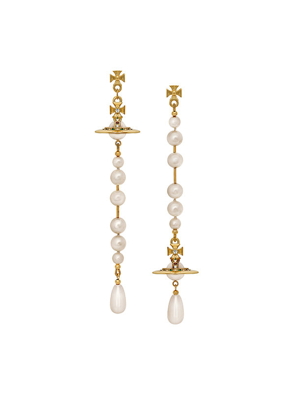 Vivienne Westwood - Broken Pearl earrings in gold - 1