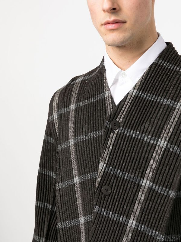 Tweed Pleats Jacket - Black Check-[-Issey Miyake Homme Plisse-5