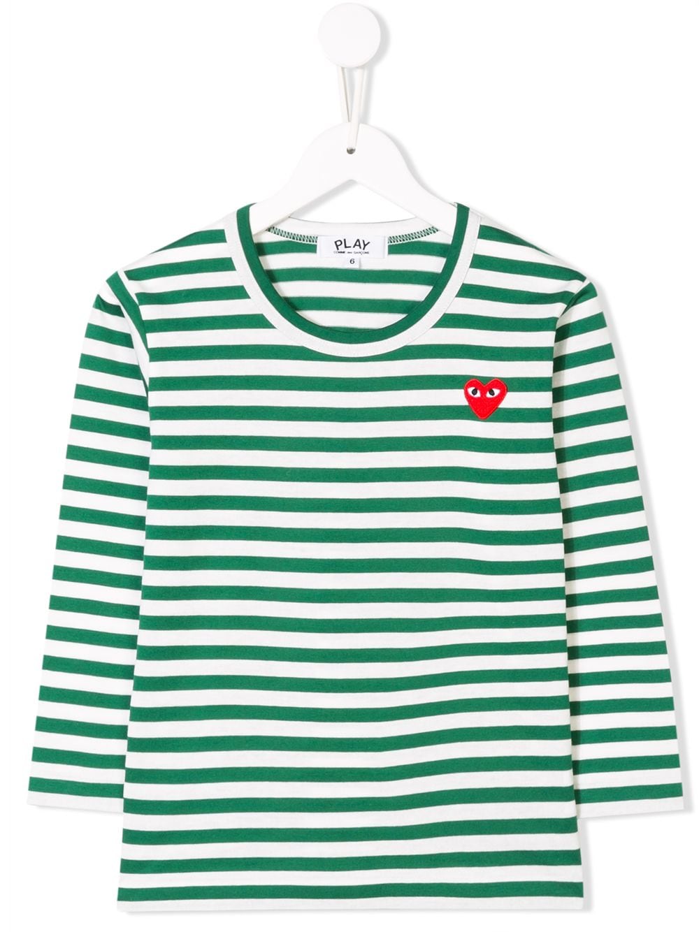 Kids Striped Play Tee - Green-[-Comme des Garçons Play KIDS-1