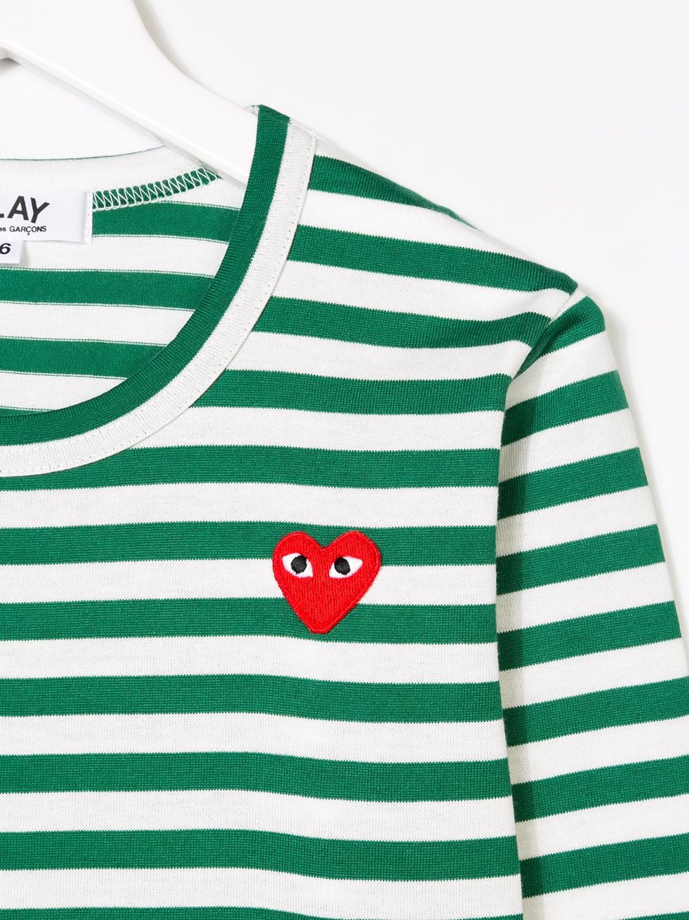 Kids Striped Play Tee - Green-[-Comme des Garçons Play KIDS-3