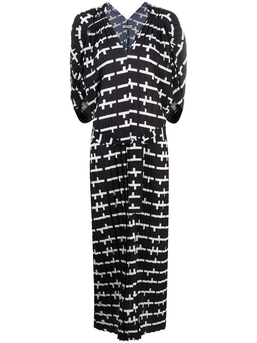 Jelly Dress Plissé - Black and White Matches-[-Henrik Vibskov-1