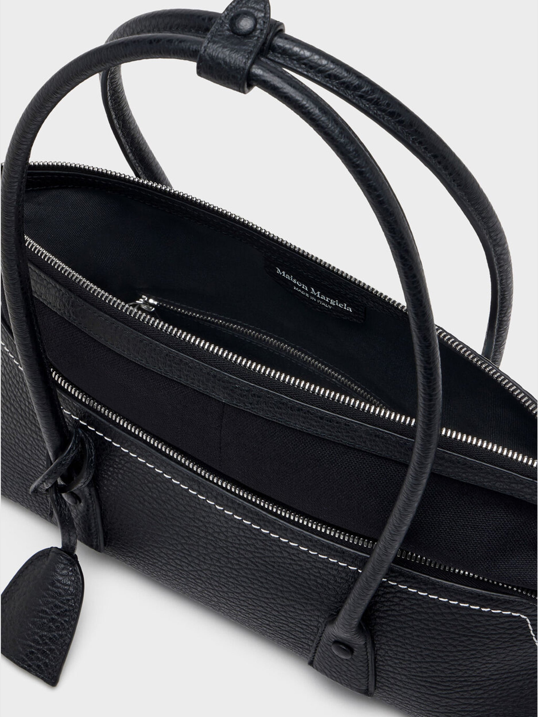 Maison Margiela 5AC Shoulder East West bag close-up of zip opening and top handles